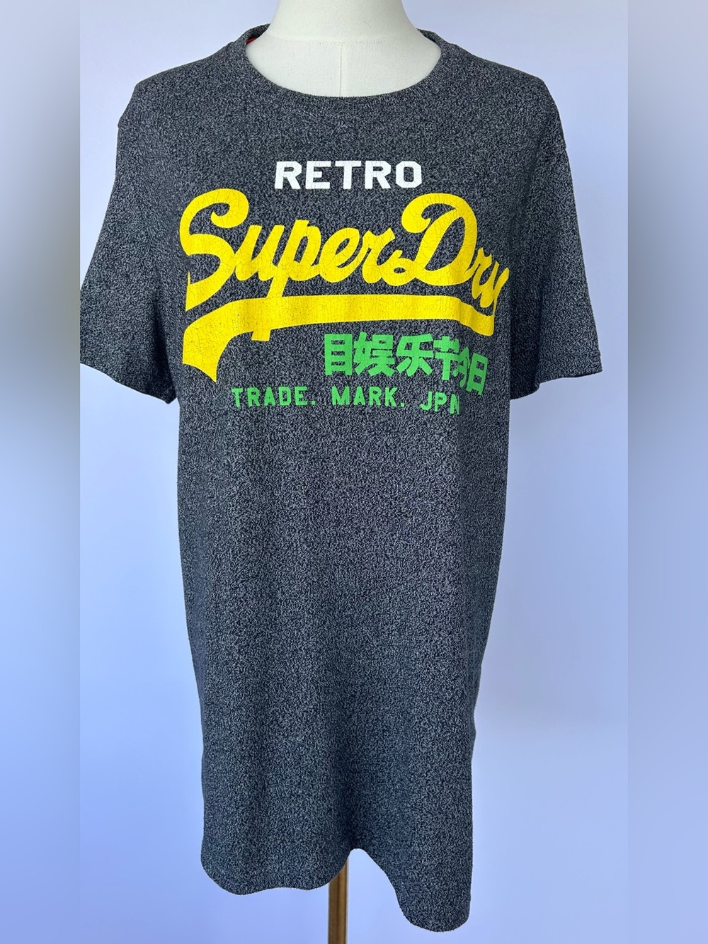 Superdry Retro‎ Men’s Vintage Graphic Tee Shirt Short Sleeves Heather Gray XXL